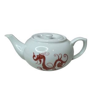 Vintage Cordon Bleu BIA Teapot & Lid Red Dragon Porcelian Dishwasher Microwave